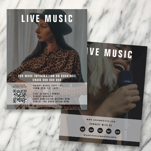 Sängerin Musician 2 Foto Social Media Förderung Flyer