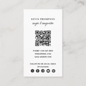 Sängerin Musiker Foto Social Media QR-Code Visitenkarte (Rückseite)