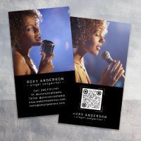 Sängerin Musiker Moderner Black QR Code