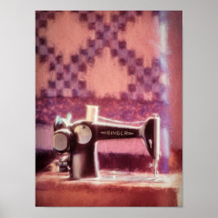 Sängerin Nähmaschine Wert Plakatpapier (Matte) Poster