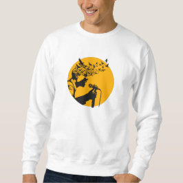 Sängerin Silhouette mit Vögeln Sweatshirt