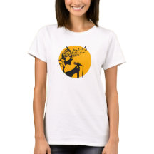 Sängerin Silhouette mit Vögeln