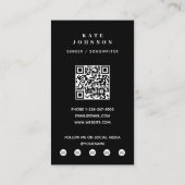 Sängermusiker Foto Black & White Modern Visitenkarte (Rückseite)