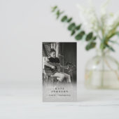 Sängermusiker Foto Black & White QR Code Visitenkarte (Stehend Vorderseite)