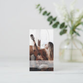 Sängermusiker Foto Custom Social Media QR Code Visitenkarte (Stehend Vorderseite)