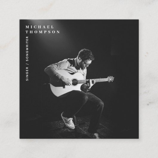 Sängermusiker Foto Performer QR-Code Quadratische Visitenkarte (Vorderseite)