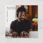 Sängermusiker Foto Performer QR Code Quadratische Visitenkarte (Vorderseite)