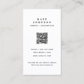 Sängermusiker Foto Social Media QR-Code Visitenkarte (Rückseite)