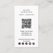 Sängermusiker Foto Social Media QR-Code Visitenkarte (Rückseite)