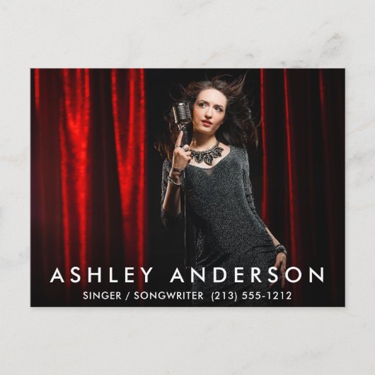 Sängermusiker Full Foto Postcard Postkarte (Vorderseite)