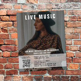 Sängermusikmusik Foto QR Code Promotion Flyer