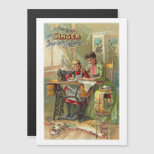 Sängernähmaschine "Die erste Lektion" Viktorianisc Magnetkarte (Vorne/Hinten)