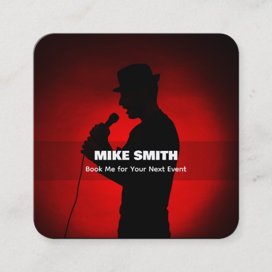 Sängerveranstaltung Quadratische Visitenkarte (Vorderseite)