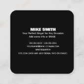 Sängerveranstaltung Quadratische Visitenkarte (Rückseite)