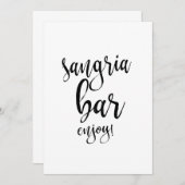 Sangria Bar Affordable Calligraphy Wedding Sign (Vorne/Hinten)