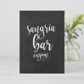 Sangria Bar Affordable Chalkboard Wedding Sign (Stehend Vorderseite)