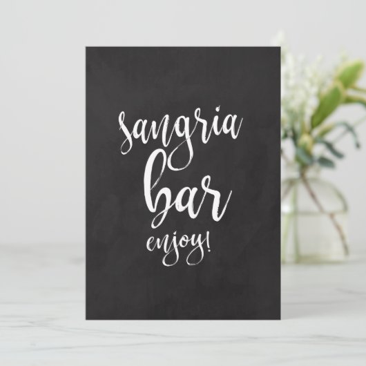 Sangria Bar Affordable Chalkboard Wedding Sign (Stehend Vorderseite)