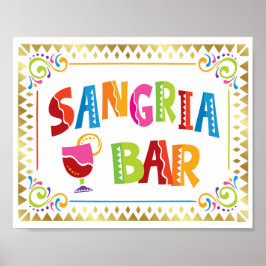 SANGRIA BAR Fiesta Party Signa Print Poster