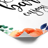 Sangria Bar Floral Watercolor 8x10 Wedding Sign Poster (Ecke)