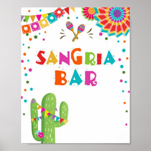 Sangria-Bar-Getränke-Kaktus-Fiesta-Party-Tischschi Poster