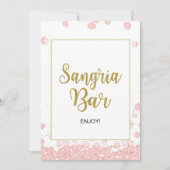 Sangria Bar| Rosa und Gold - Brautparty Einladung (Vorderseite)