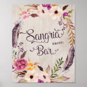 Sangria Bar Schild Rustic Baby Dusche Gastgeschenk (Vorne)