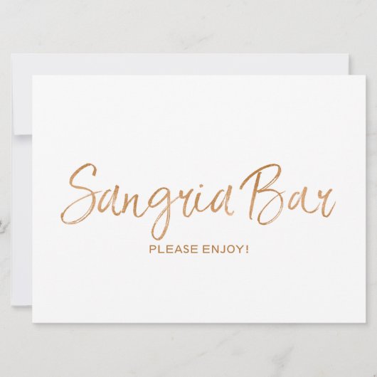 "Sangria Bar" Unterschreiben Hochzeit | Stilvolle  (Vorderseite)