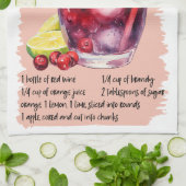 Sangria Cocktail Rezept Geschirrtuch (Gefaltet)