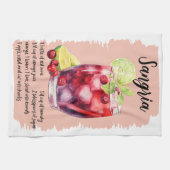 Sangria Cocktail Rezept Geschirrtuch (Horizontal)