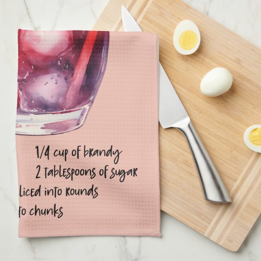 Sangria Cocktail Rezept Geschirrtuch (Viertel Falte)