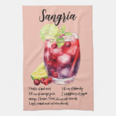 Sangria Cocktail Rezept Geschirrtuch (Vertikal)