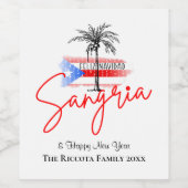 Sangria Feliz Navidad Personalisiertes Flascheneti Weinetikett (Einzelnes Label)