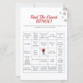 Sangria Finden Sie das Brautparty Bingo Game (Vorderseite)
