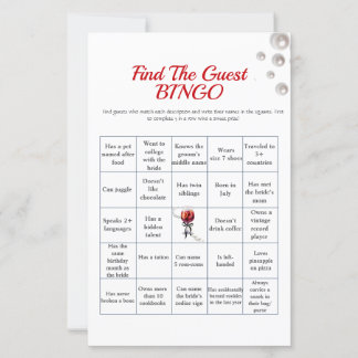 Sangria Finden Sie das Brautparty Bingo Game