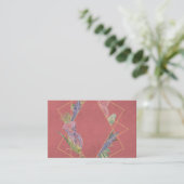 Sangria Floral Leaf Designer Visitenkarte (Stehend Vorderseite)