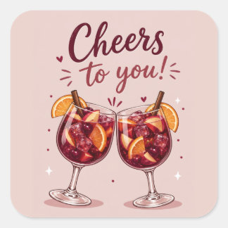 Sangria-Geburtstagsfeier Quadratischer Aufkleber