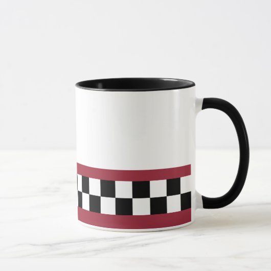 sangria gestreifte Schachbretter Tasse (Rechts)