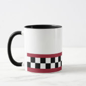 sangria gestreifte Schachbretter Tasse (Links)