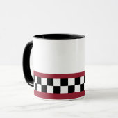 sangria gestreifte Schachbretter Tasse (Vorderseite Links)