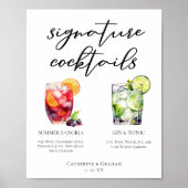 Sangria Gin & Tonic Signature Cocktails Menü Poster (Vorne)