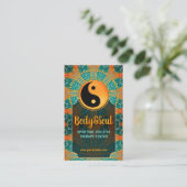 Sangria Gold Sparkle Aquamarin Orange Yin Yang Bal Visitenkarte (Stehend Vorderseite)