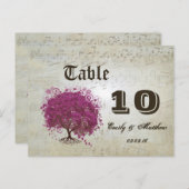 Sangria Heart Leaf Tree Tischnummer (Vorne/Hinten)