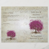 Sangria Heart Leaf Tree Wedding Programs (Vorderseite)