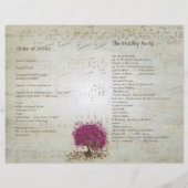 Sangria Heart Leaf Tree Wedding Programs (Rückseite)