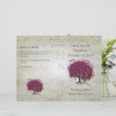 Sangria Heart Leaf Tree Wedding Programs (Stehend Vorderseite)