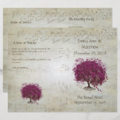 Sangria Heart Leaf Tree Wedding Programs (Vorne/Hinten)