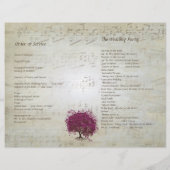 Sangria Heart Leaf Tree Wedding Programs (Rückseite)
