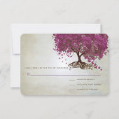 Sangria Herz Leaf Tree Wedding Einladungen (Vorderseite)