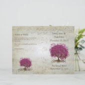 Sangria-Herzblatt-Baum-Hochzeitsprogramme (Stehend Vorderseite)