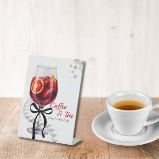 Sangria Kaffee- und Teezubereitung Liebe wird gebr Sockelschild